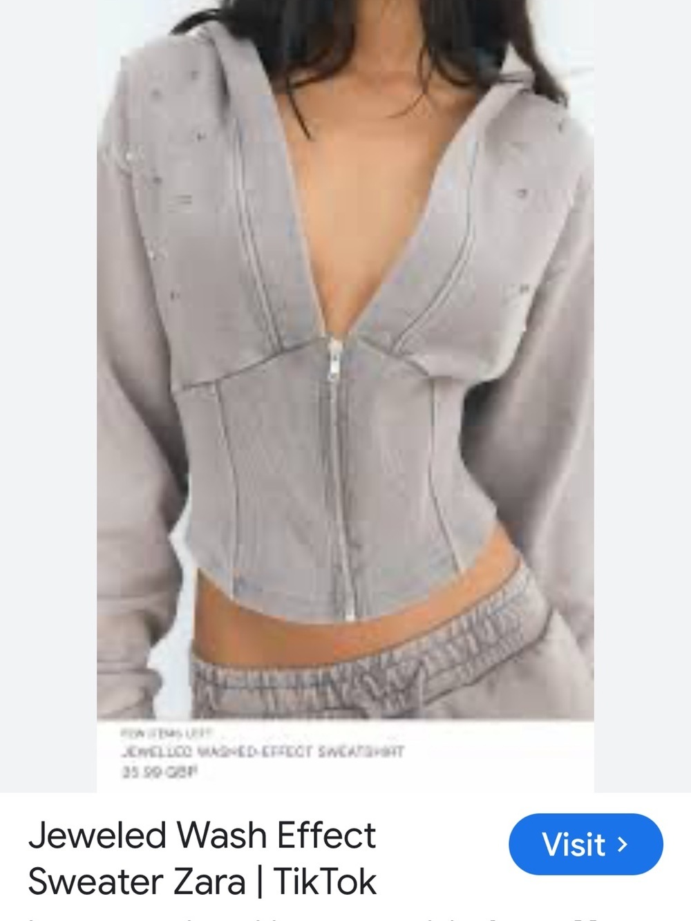 Zara textured knit garment in pale gray - Picture 1 of 6